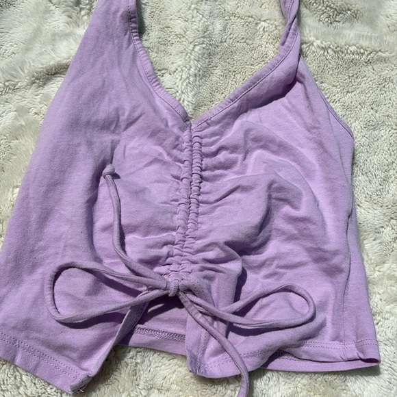 Ambiance Lavender Ruched Halter Crop Top | Y2K Aesthetic Summer Must-Have Small - Picture 2 of 6